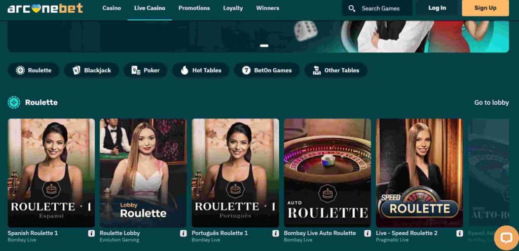 Arcanebet Live Casino