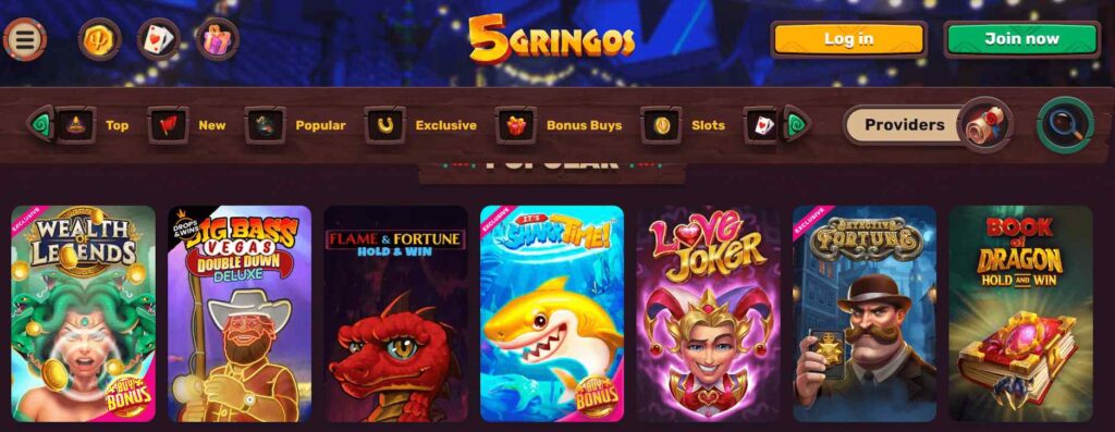 5Gringos Casino games