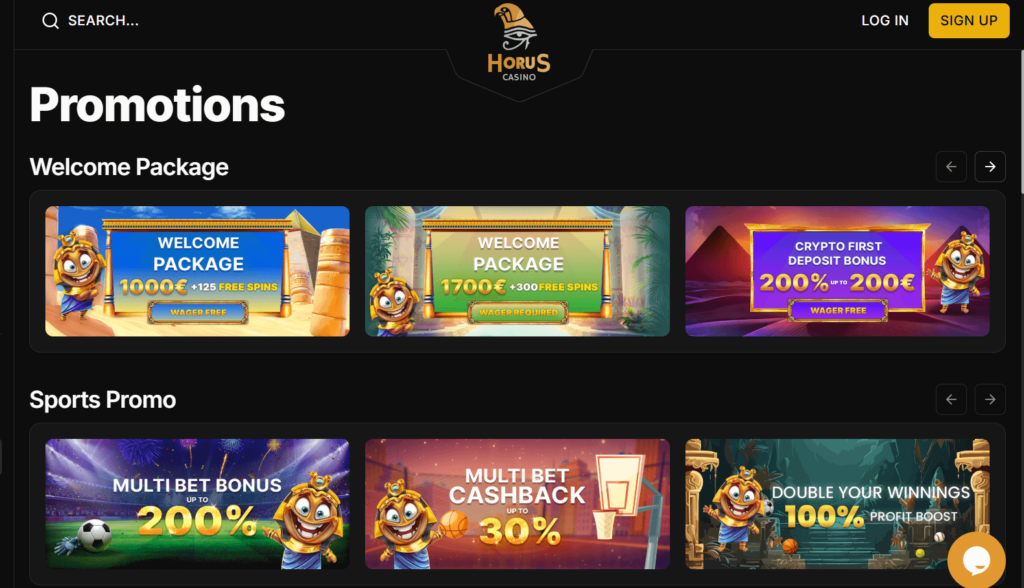 Horus Casino bonuses