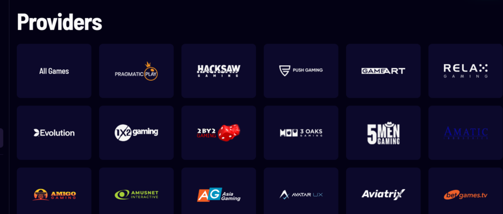 Vegaz Casino providers