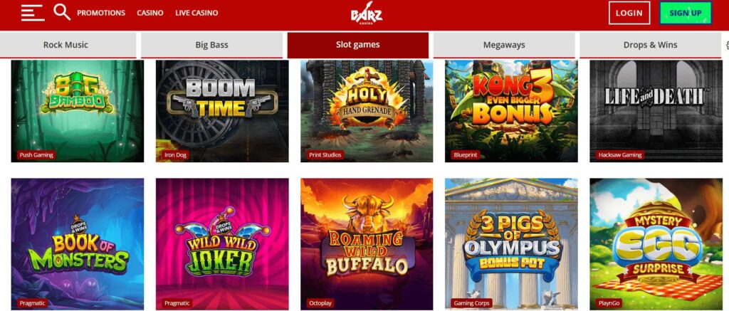 Barz Casino games