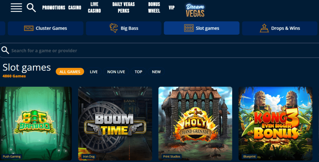 Dream Vegas games