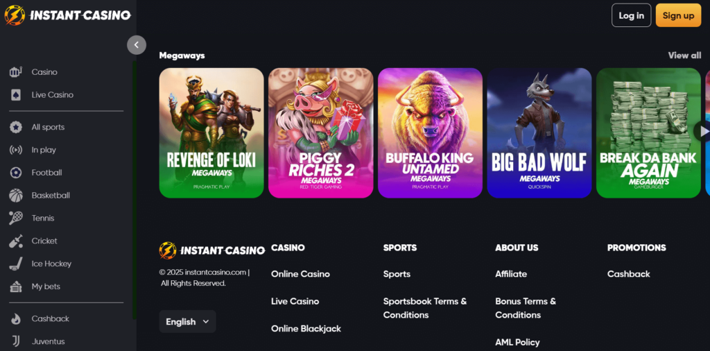 Instant Casino design