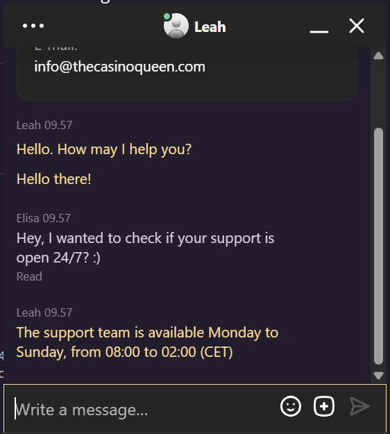 NuggetSlots Casino support