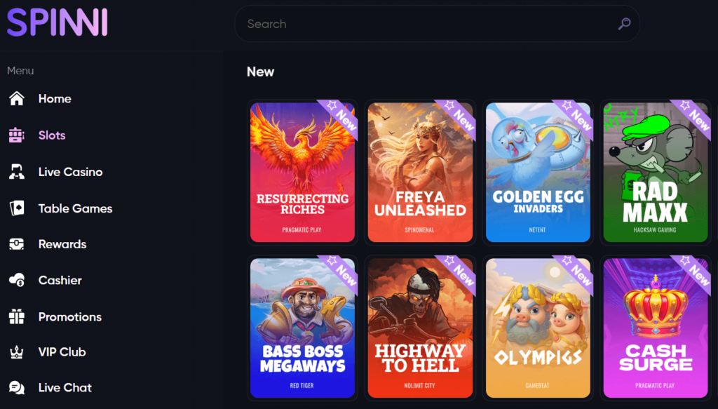 Spinni Casino slots